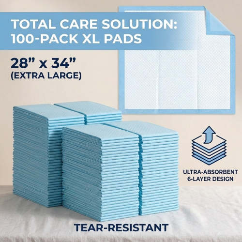 Dog Pee Pads 28"x34", 100 Count 6-Layer Leak-Proof Training Pads