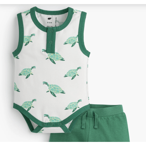 Henley Tank Bodysuit + Summer Short Set - Organic Baby, Toddler, & Kids Clothes - Monica + Andy