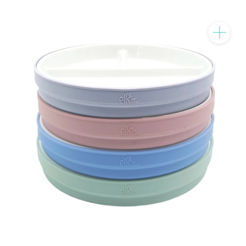 6.7"/16cm Porcelain White Divided Plates with Silicone Sleeves