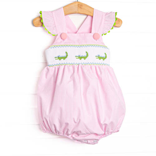 Dundee Darling Smocked Bubble, Pink – Stitchy Fish