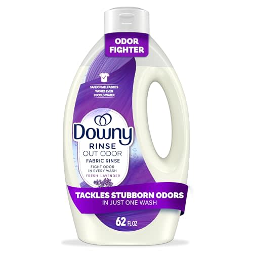 Downy Rinse Laundry Odor Remover, Fresh Lavender Scent, 62 FL OZ, Fabric Softener and Laundry Odor Removal Rinse