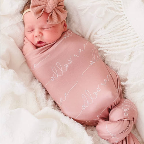 Personalized Baby Name Swaddle Blanket | Dusty Hues