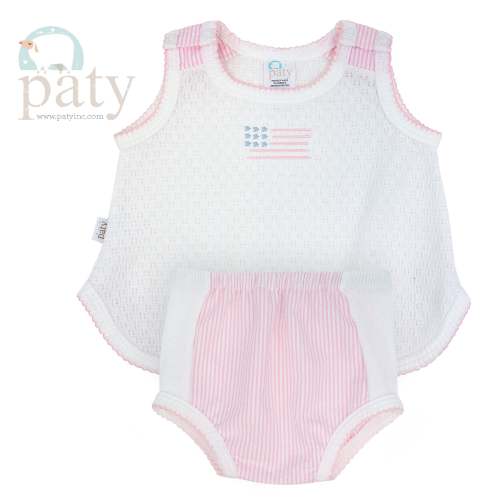 Paty Knit, Sleeveless Diaper Set #15S016 - PatyInc