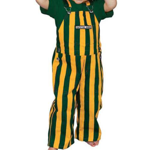 Game Bibs Toddler Green & Gold Overall Bibs