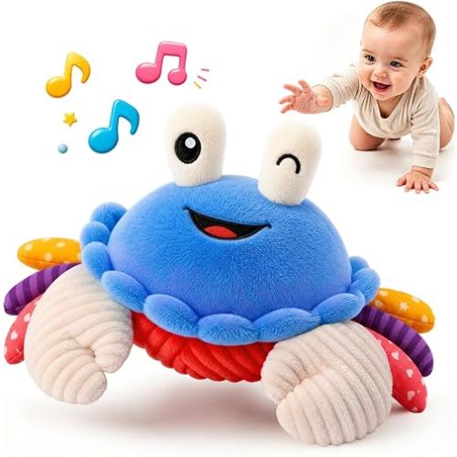 Dancing Crab Baby Toy, Musical Plush Sensory Toy with Recording for Infant