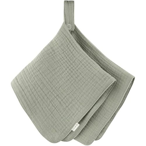 Ali+Oli Security Blanket for Baby (Sage) Pacifier Blanket Holder Made with Soft Muslin Cotton, Cuddle Blanket with Lead-Free Button Snap Closure, Pacifier Holder, Baby Blankets (15"x15")