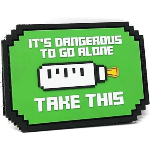 It's Dangerous to Go Alone Baby Bottle Diaper Bag PVC Hook and Loop Patch | Funny Tactical Patch