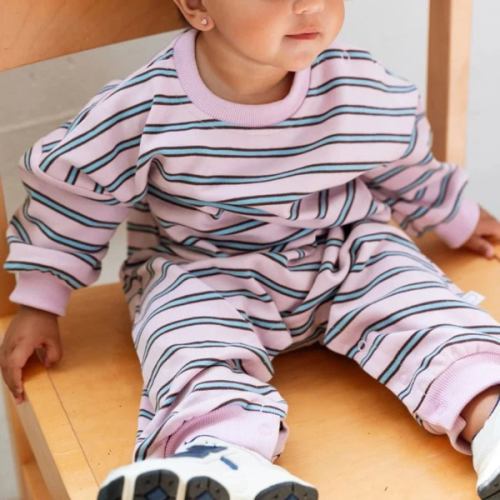 Striped Long Sleeve Romper