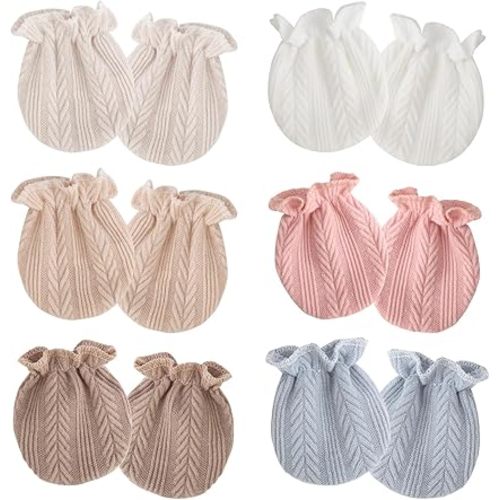 Newborn Baby Mittens No Scratch Cotton Elastic Wrist Gloves Infant Toddler Mittens for Baby Boy Girl 0-6 Months