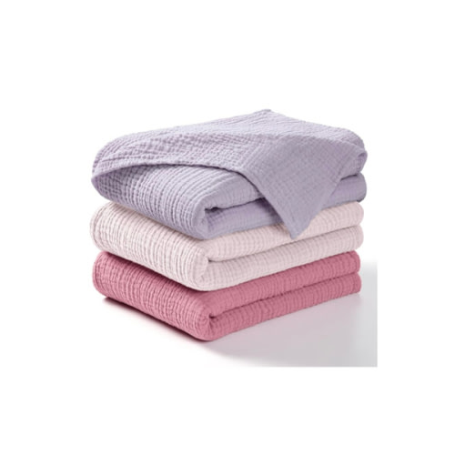 lulumoon Muslin Swaddle Blanket Baby - Cotton Swaddling Blanket Soft Baby Receiving Blankets Neutral 3Pack(Pink+Purple)