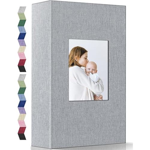 popotop Photo Album 4x6-300 Photos Linen Cover Photo Books with 300 Horizontal Pockets,Slip-in Picture Albums for Family Wedding Anniversary Baby Vacation Pictures