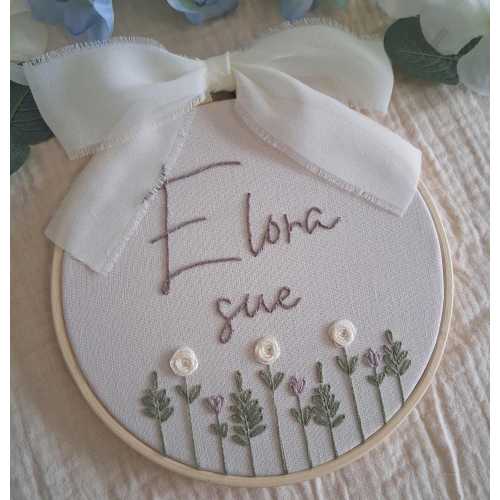 Hand Embroidered Name Hoop
