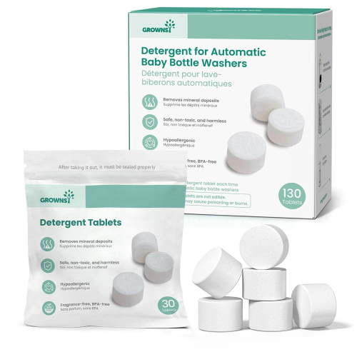 Grownsy Detergent Tablets 130 PCS for Baby Bottle Washers