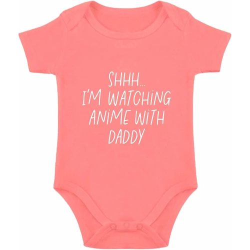 Shh I'm Watching Anime with Daddy Baby Bodysuit Funny Baby Bodysuit Unisex