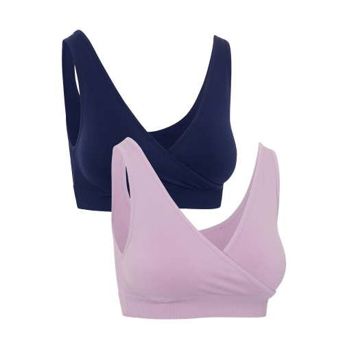 Ingrid & Isabel For Every Belly Women's Maternity & Nursing Seamless Crossover Bra, 2-Pack, SizesXS-4XL