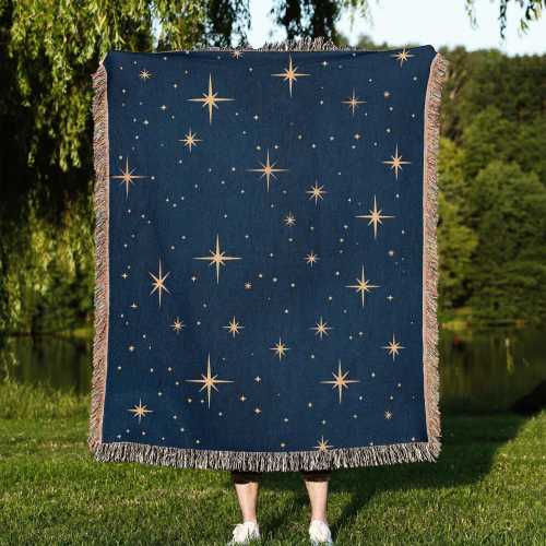 Stars Throw Blanket, Celestial Woven Blanket, Starry Tapestry Blanket, Mystical Blanket, Boho Astrology Decor, Astrology Tapestry Blanket