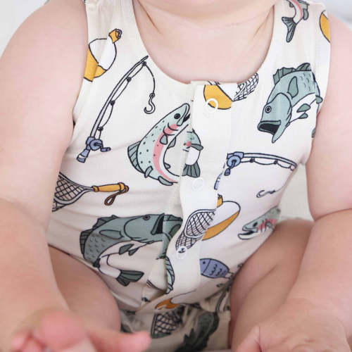 Sleeveless Snap Romper | Catch of the Day