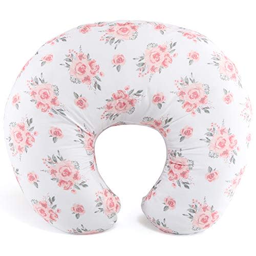The Peanutshell Pink Floral Nursing Pillow for Breastfeeding | Pillow & Nursing Pillow Cover for Baby Girls