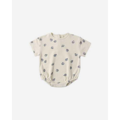 Relaxed Short Sleeve Bubble Romper Blueberries