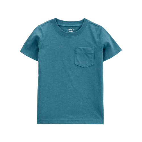 Baby Solid Short-Sleeve Pocket Tee - Teal - Carter's | Carter's