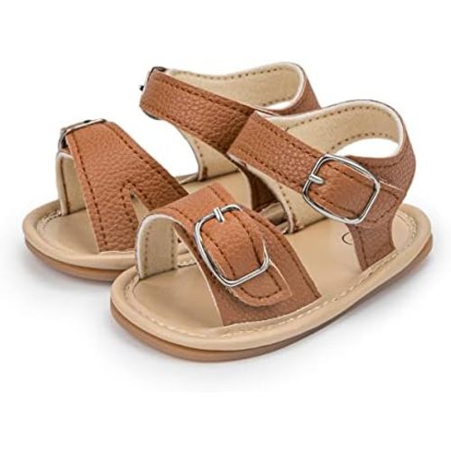 Babelvit Infant Baby Girl Boy Sandals Comfort Premium Summer Outdoor Casual Beach Shoes with Flower Bowknot Anti Slip Rubber Sole Newborn Toddler Prewalker First Walking Shoes