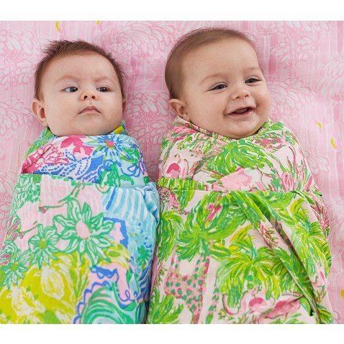 Lilly Pulitzer Flamingo Organic Muslin Swaddle Set