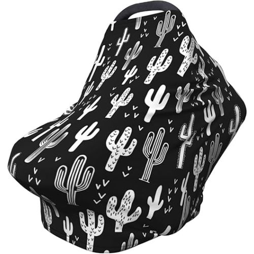 Western Cactus Car Seat Covers Baby Multi-Use Car Seat Canopy Carrier Cover, Breathable Breastfeeding Cover Western Stuff Boys & Girls