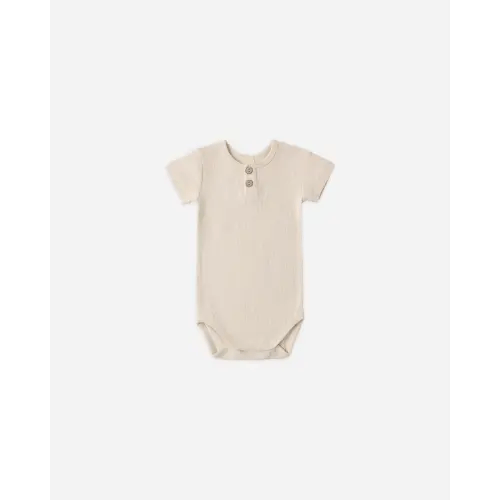 Ribbed Henley Bodysuit Ecru (12-18M)