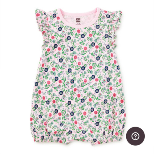 LITTLE GIRL & Azulejos Florales & Flutter Baby Romper & KNIT ROMPER & Tea Collection