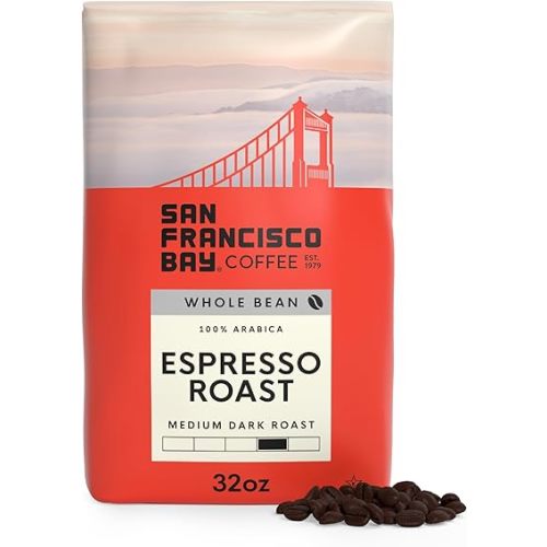 San Francisco Bay Coffee - Medium-Dark Roast Whole Bean Coffee - Espresso Roast (2 lb bag)