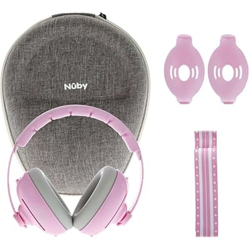 Nuby Soft Sounds 2-in-1 Noise-Canceling Baby Earmuffs with Travel Case