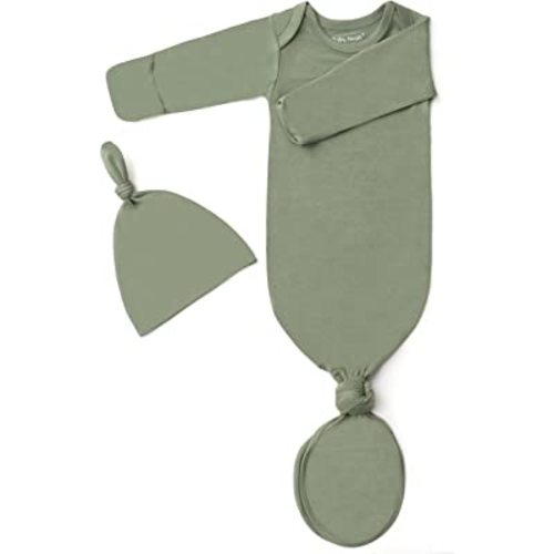 Baby Noah Newborn Knotted Gown for Boy Girls, Newborn Coming Home From Hospital Outfit, Baby Tie Gown Nightgown