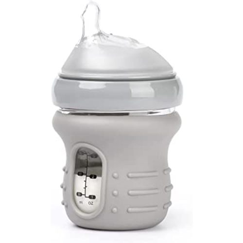 haakaa Glass Baby Bottle Sleeve - Non Slip Silicone Bottle Cover for Wide Neck Glass Baby Bottle 4.2oz -1pk