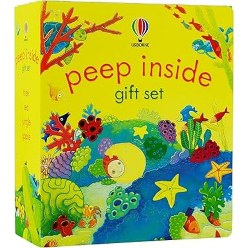 Usborne Peep Inside Gift Set 4 Books Collection Set (Peep Inside a Tree, Peep Inside The Sea, Peep Inside the Jungle & Peep Inside Space)