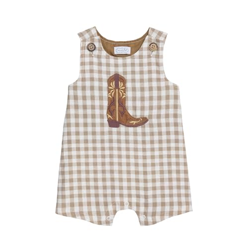 Mud Pie Baby Boy Boot Gingham Jon Jon