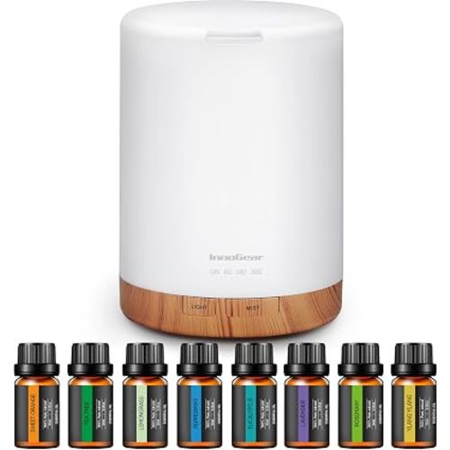InnoGear 300ml Aromatherapy Essential Oil Diffuser 8 Oils Gift Set