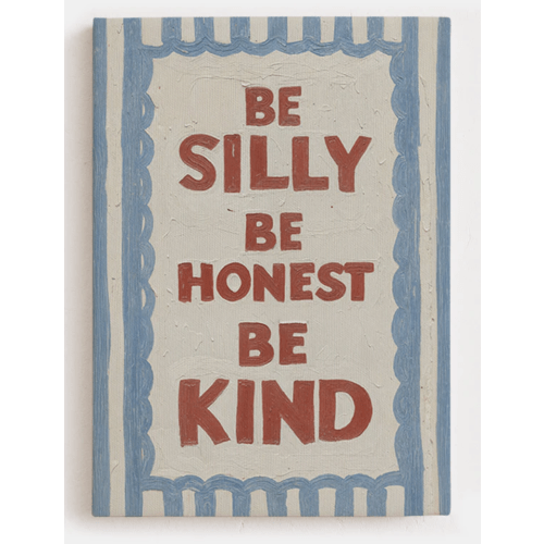 Small Life Rules Canvas [Best Seller] – Be Silly Be Honest Be Kind Premium Canvas for and Nursery by Andy okay