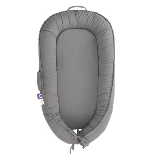 CooCooBaby Infant Lounger, Baby Nest Cover for Baby Girls & Boys, Newborn Essentials for Baby 0-18 Months, 100% Cotton Breathable (Slate_Gray)