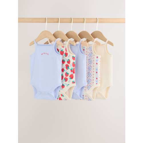 Blue Vest Baby Bodysuits 5 Pack