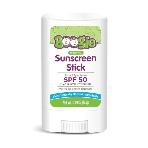 Baby Sunscreen Stick by Boogie Block, Mineral Sunscreen SPF 50, Travel Size Sunblock for Kids, Zinc Oxide, Water Resistant, Vegan, Fragrance Free Pack of 1