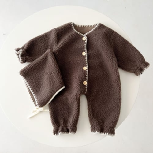 Stitched Fleece Jumpsuit with Bonnet – Teeny Mini Me