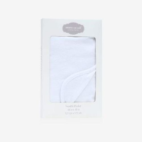 Moms on Call | Baby & Newborn Swaddle Blanket | Premium Double Napped with Gift Box, Modern White | 48X48