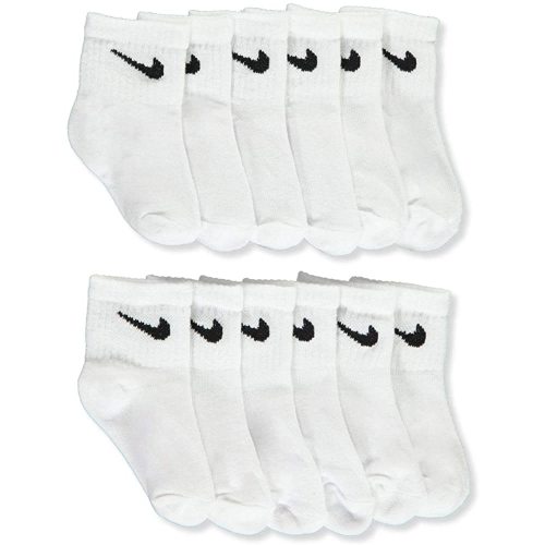 Nike Kids Logo Pack Socks (Infant/Toddler) White 12-24 Months (2-3 Infant)