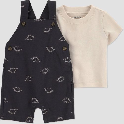 Carter's Just One You® Baby Boys' Dinosaur Shortalls Set - Black 9M