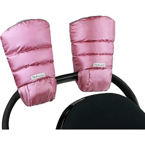 7AM Enfant Stroller Warmmuffs Gloves - Anti-Freeze Stroller Mittens for Handlebars, Water Repellent Hand Warmer Muff for Cold Weather, Plush Lined Stroller Warmmuffs | Winter Stroller Accessories