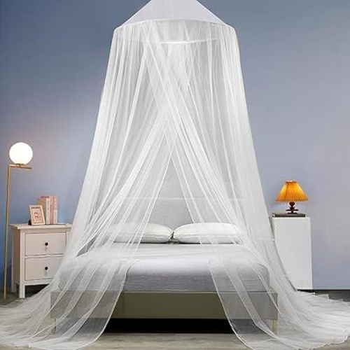 dix-rainbow Princess Decor Canopy for Kids Bed, Soft and Durable Bed Canopy for Girls Room Tent Canopy Dreamy Mosquito Net Bedding, Children Reading Nook Canopies Indoor (White net)