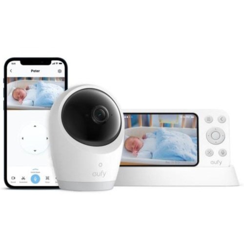 Eufy Baby E21 4K Wire-Free Battery Camera with 5" Monitor 8 x Zoom / Auto-Focus / Auto-Off Lights / Effortless Setup [E8354C21]