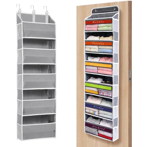 Over The Door Organizer Storage 6 Tier Hanging Organizer with 6 Large Pockets Clear Mesh Side Pockets Anti Tilt Design 44 lb Capacity Space Saver for Bedroom Bathroom Kitchen Pantry Food Storage,#SummerWins #DealsForYouDays - TikTok Shop