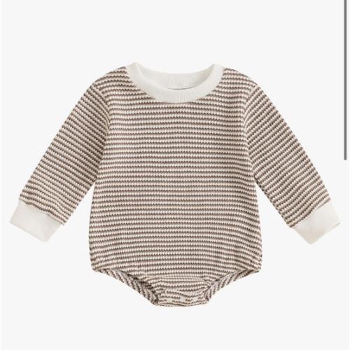 VISGOGO Unisex Baby Boy Girl Romper Waffle Newborn Infant Onesie Clothes Long Sleeve Bubble Oversized Romper Bodysuit Top