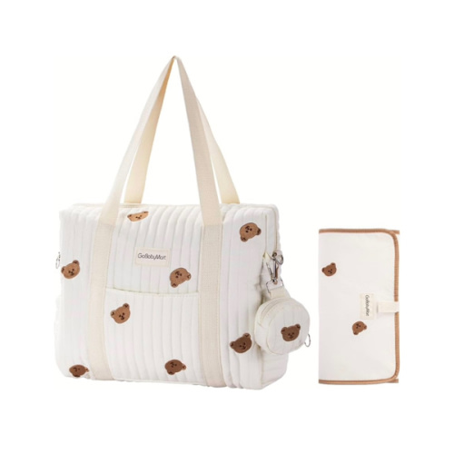 Large Diaper Bag Tote, Maternity Travel diaper tote, Multifunction baby bag, Baby Nappy Bags, Messenger bag (Medium - Bears)